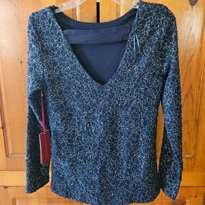 Sparkly Blue and Silver long sleeve top
